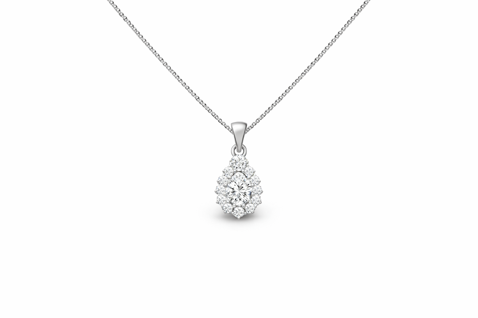 Collana da Donna Goccia in oro bianco e diamanti ct0.20 PG GIOIELLI PG CIOCOOLG