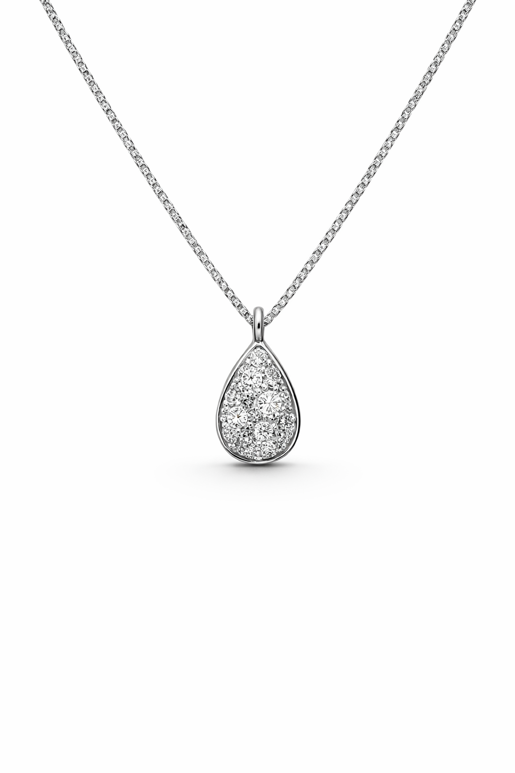 Collana da Donna con Punto Luce Pave in oro Bianco e Diamanti PG GIOIELLI PG CIOSHAPEG/1