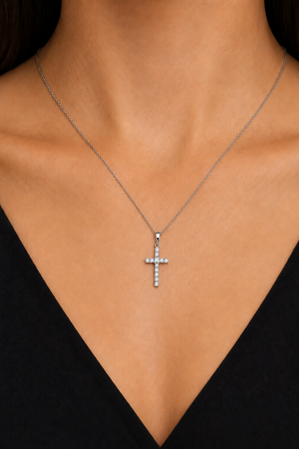 Ciondolo Croce da Donna in oro 18Kt e zirconi TIZIANO TIZ ORCND 35