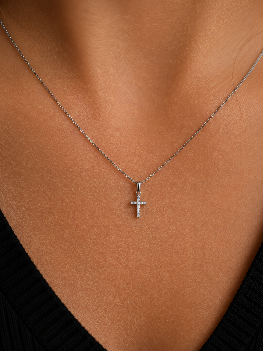 Ciondolo Croce da Donna in oro 18Kt e zirconi TIZIANO TIZ ORCND 36