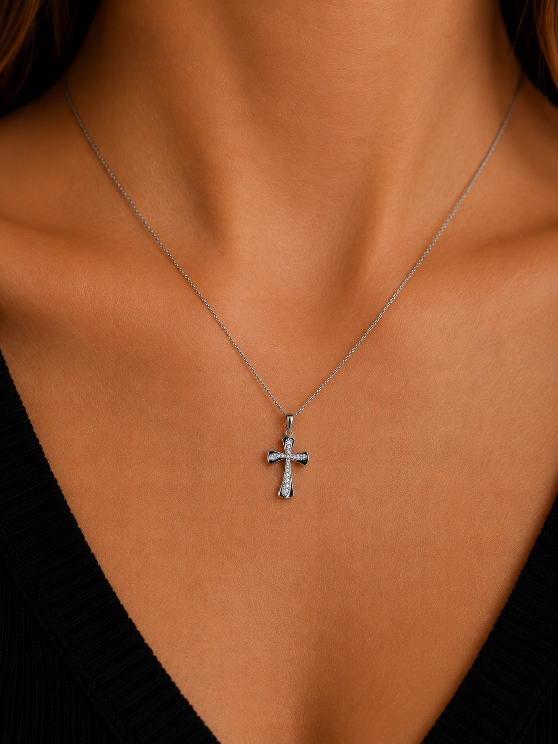 Ciondolo Croce da Donna in oro 18Kt e zirconi TIZIANO TIZ ORCND 635