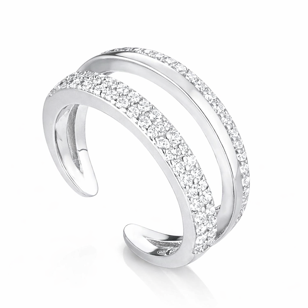 Anello da Donna Doppia Riviera in Argento 925 Marcello Pane MP ANTJ 003B