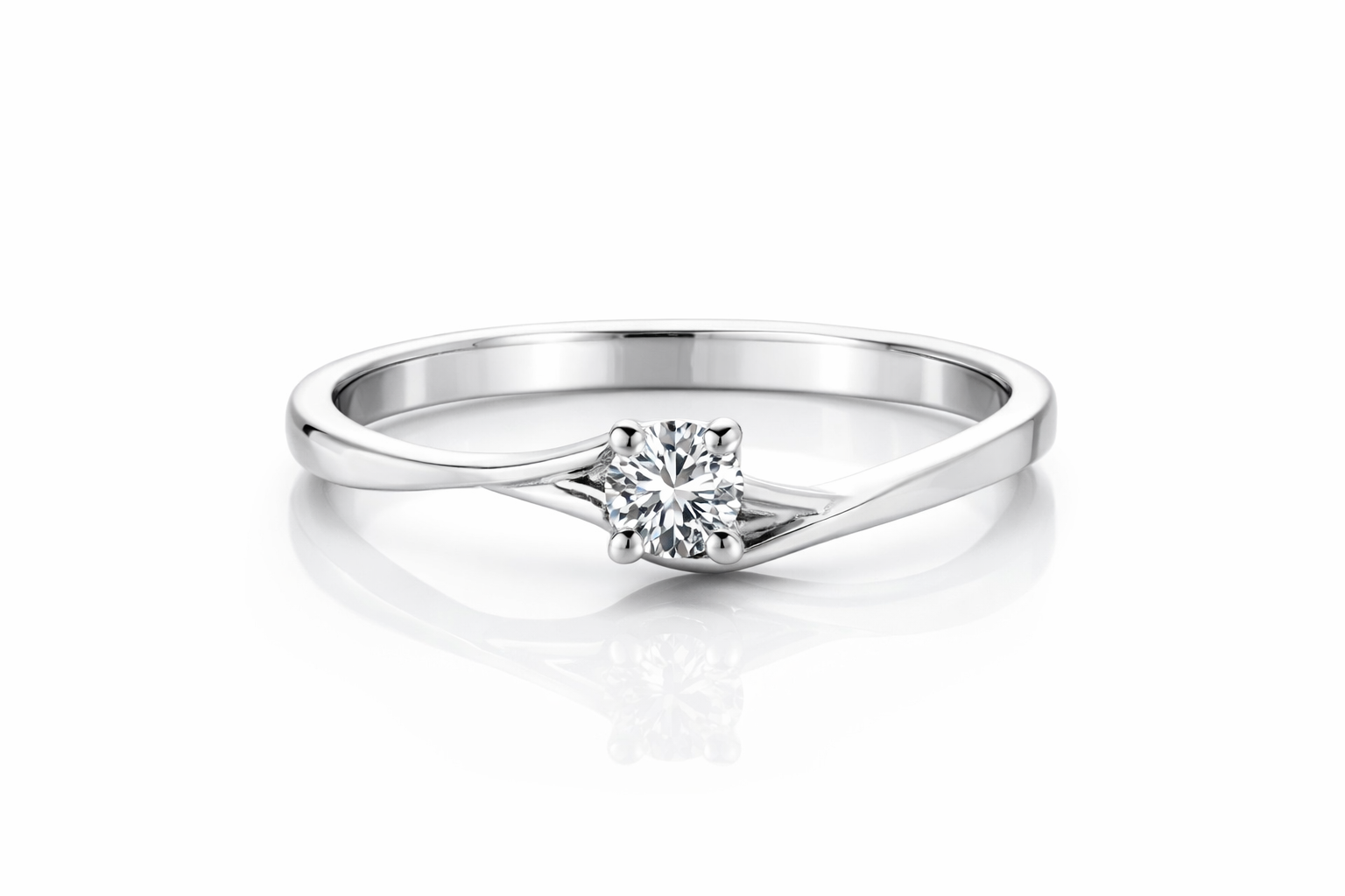 Anello Solitario da Donna Nardelli Oro Bianco Ct 0.17 IF G