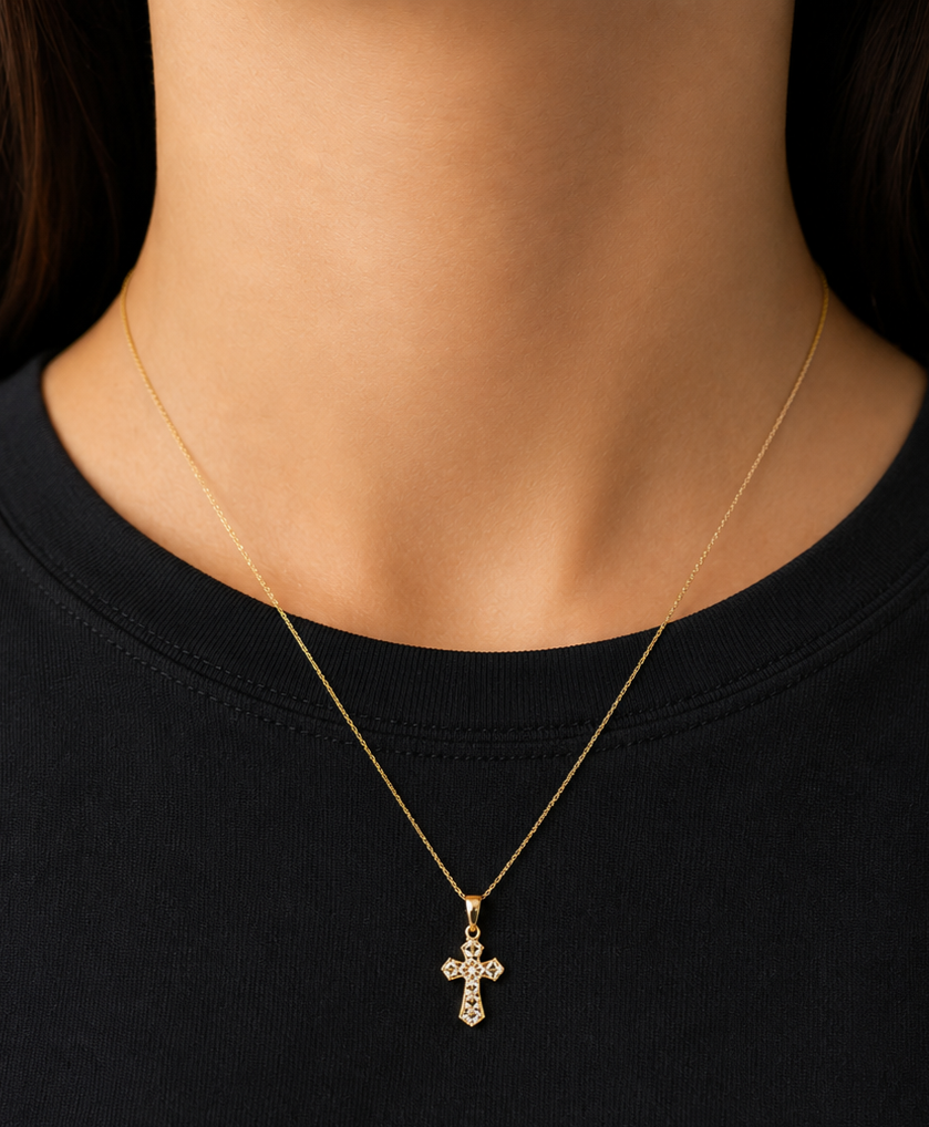 Ciondolo Croce Bicolore Donna in oro 18Kt TIZIANO TIZ ORCND 203