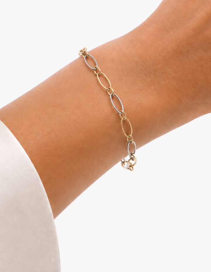 Bracciale Da Donna Bicolore A Maglie Ovali 18Kt TIZIANO TIZ ORBR 143