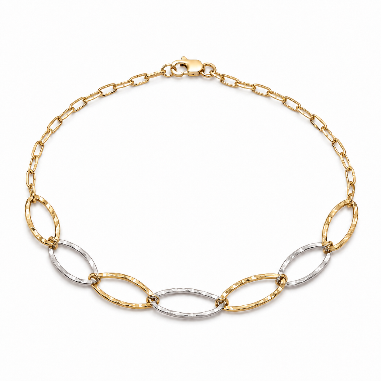 Bracciale Bicolore con Maglie Ondulate in Oro 18Kt TIZIANO TIZ ORBR 166