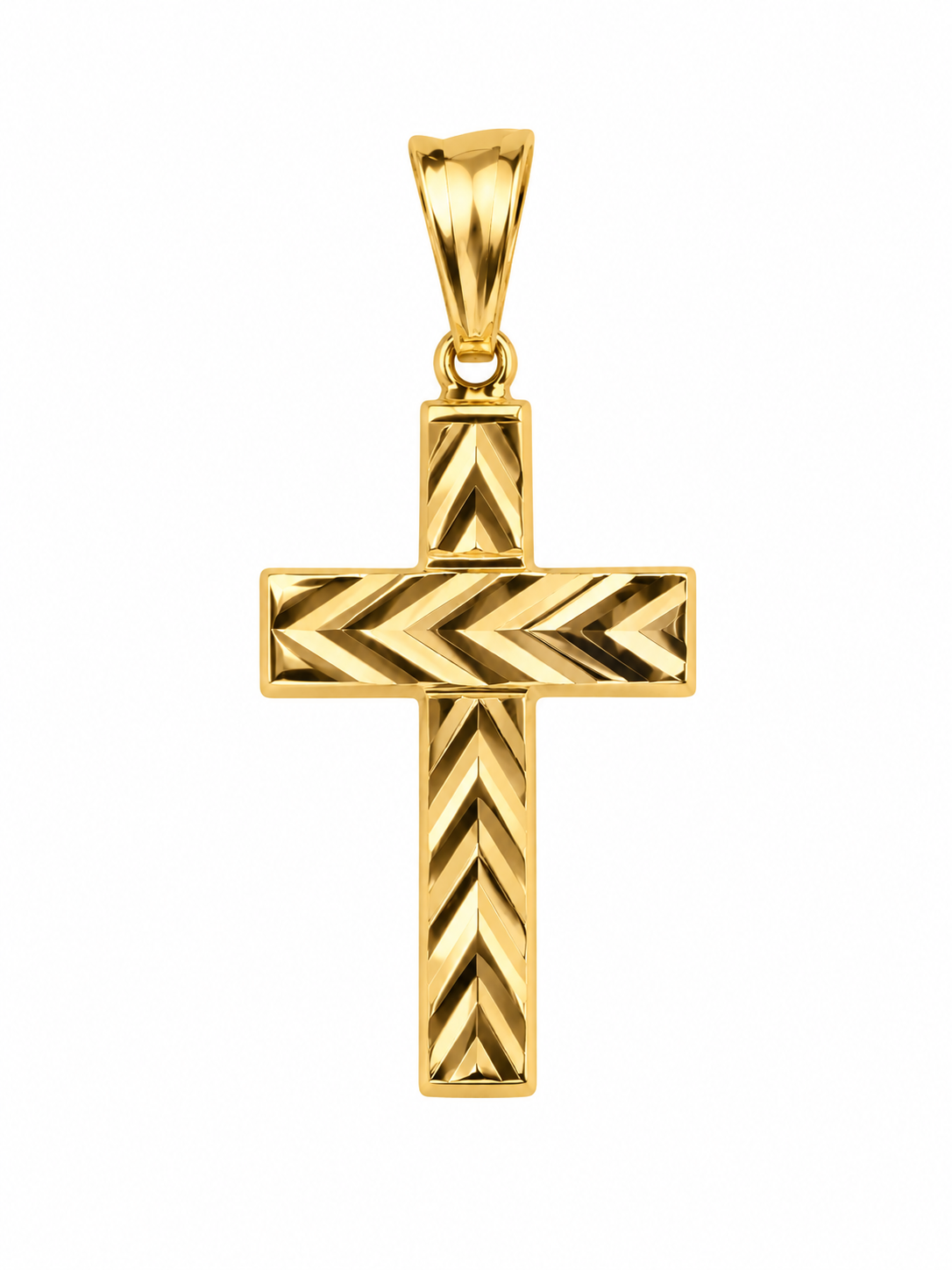 Crocifisso Con Lavorazione Geometrica in Oro Giallo 18Kt TIZIANO TIZ ORCND 123