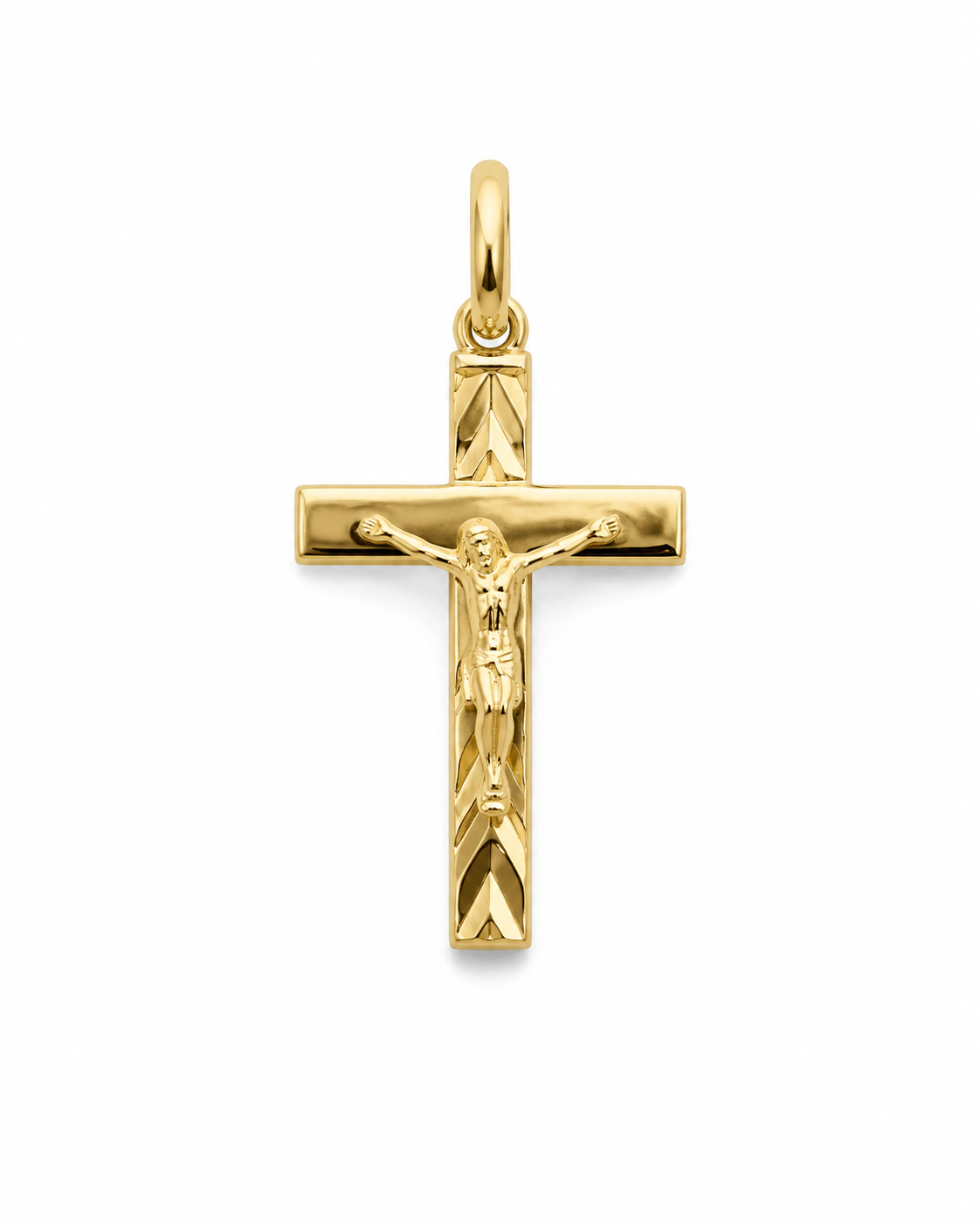 Crocifisso con Lavorazione Geometrica in Oro Giallo 18Kt TIZIANO TIZ ORCND 143