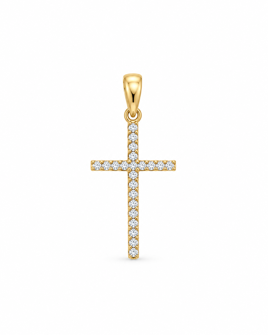 Ciondolo Croce con Pietre Bianche in Oro 18Kt TIZIANO TIZ ORCND 155