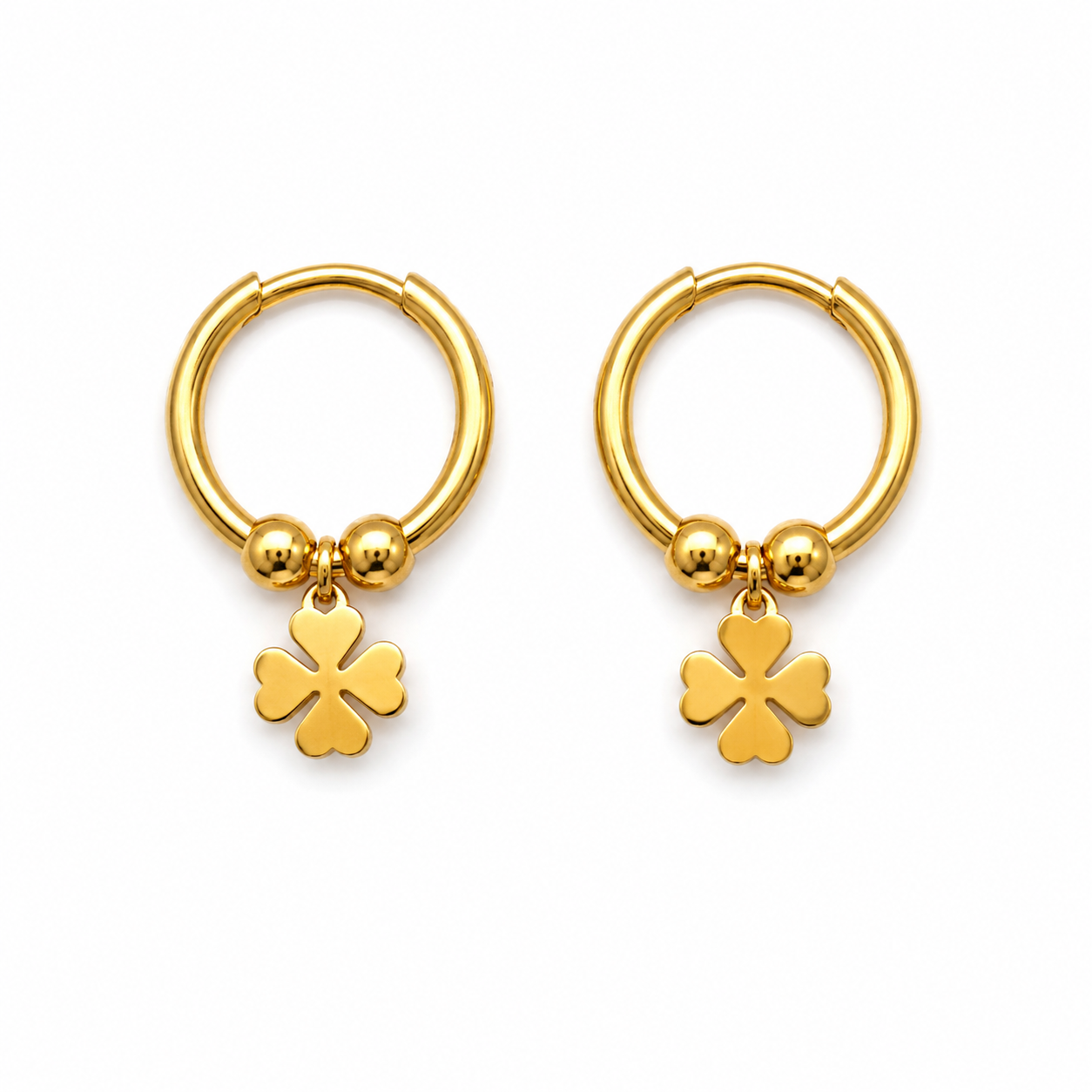 Orecchini a Cerchio Con Quadrifoglio Da Donna in Oro 18Kt TIZIANO TIZ OR 134