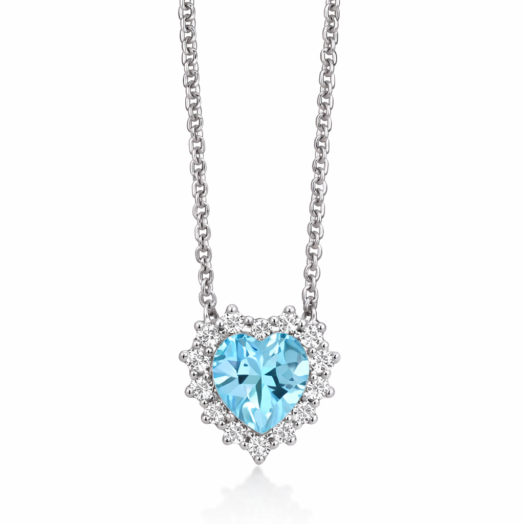 Collana da Donna Gemma del Cielo Cuore Piccolo in Argento925 Miluna MIL CLD5088