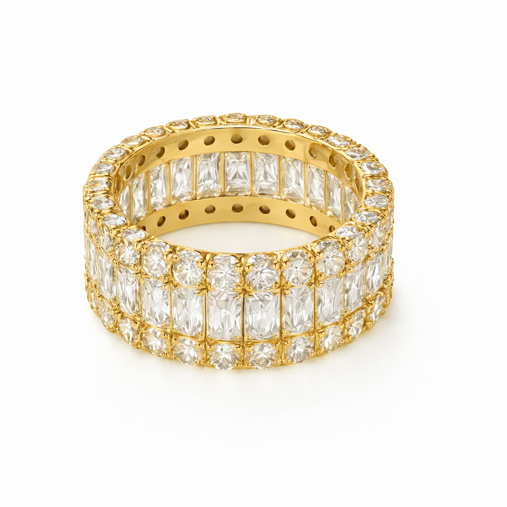 Anello da Donna Baguette in Argento 925 con Pietre colorate e Zirconi TIZ DROP 65