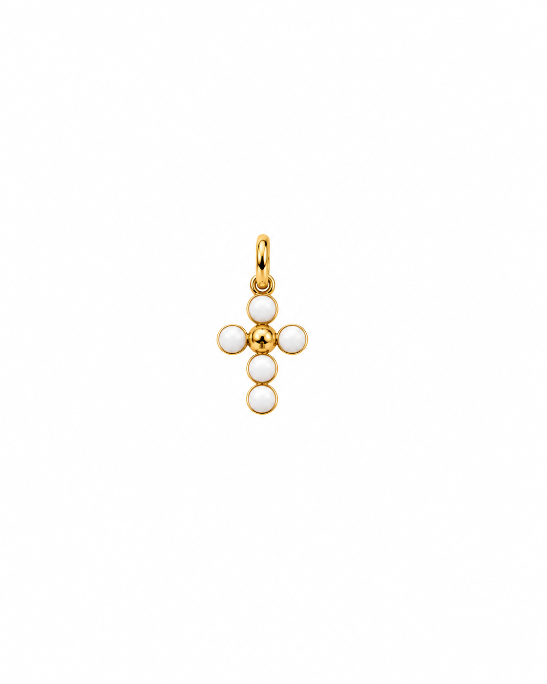 Charm Croce Pallini Smalto Bianco Charm-bar in Argento 925 Rue De Mille RDM CB-LCN 97