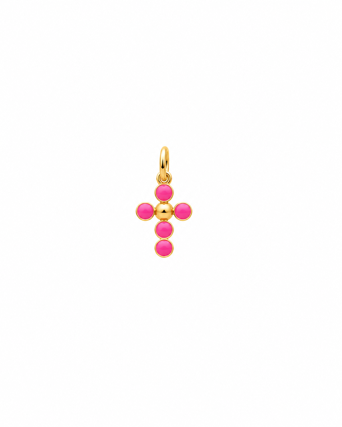 Charm Croce Pallini Smalto Rosa Charm-bar in Argento 925 Rue De Mille RDM CB-LCN 95