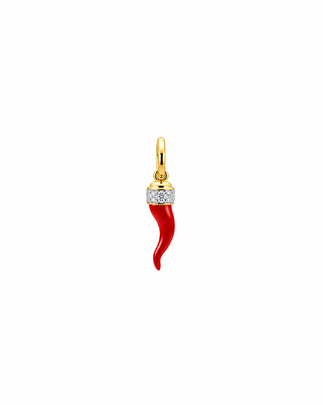 Charm Corno Smaltato Rosso Charm-bar in Argento 925 Rue De Mille RDM CB-LCN 59