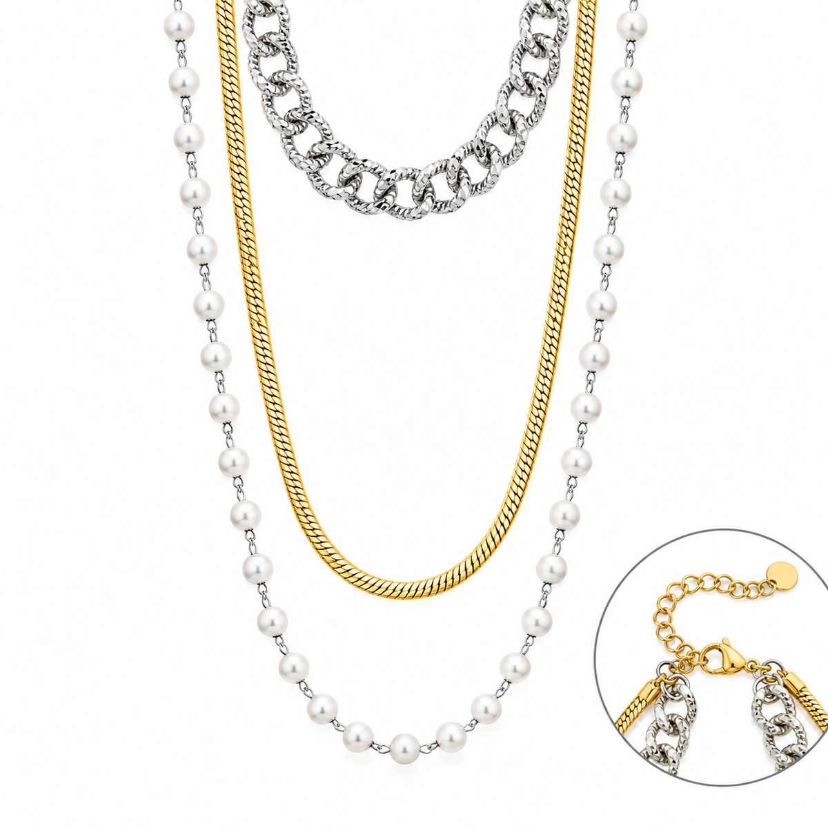 Collana da Donna con Perle in Acciaio 4US Cesare Paciotti 4US 4UCL8377W