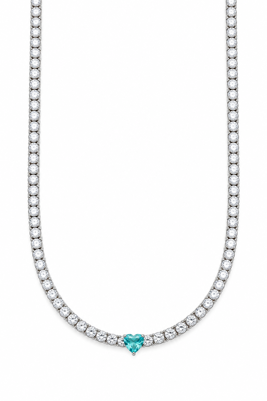 Collana da Donna tennis con cuore blu paraiba in Acciaio 4US Cesare Paciotti 4US 4UCL9010W