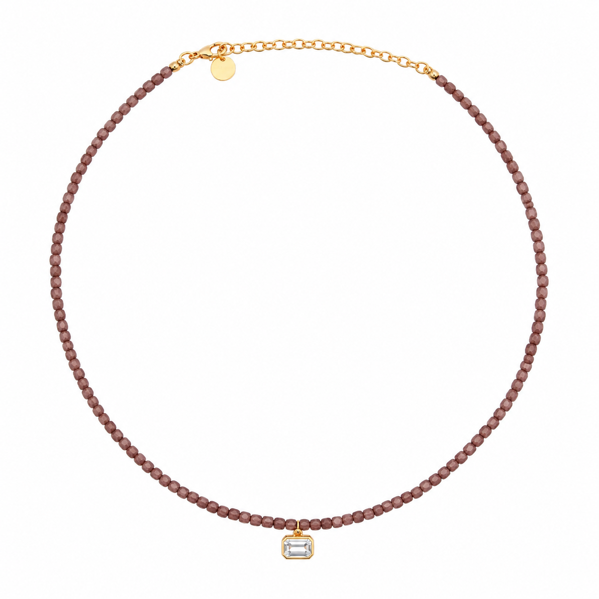 Girocollo da Donna Pietra singola Emerald Cut Marrone in Argento 925 Rue de Mille RDM GR-040 M3 M AU