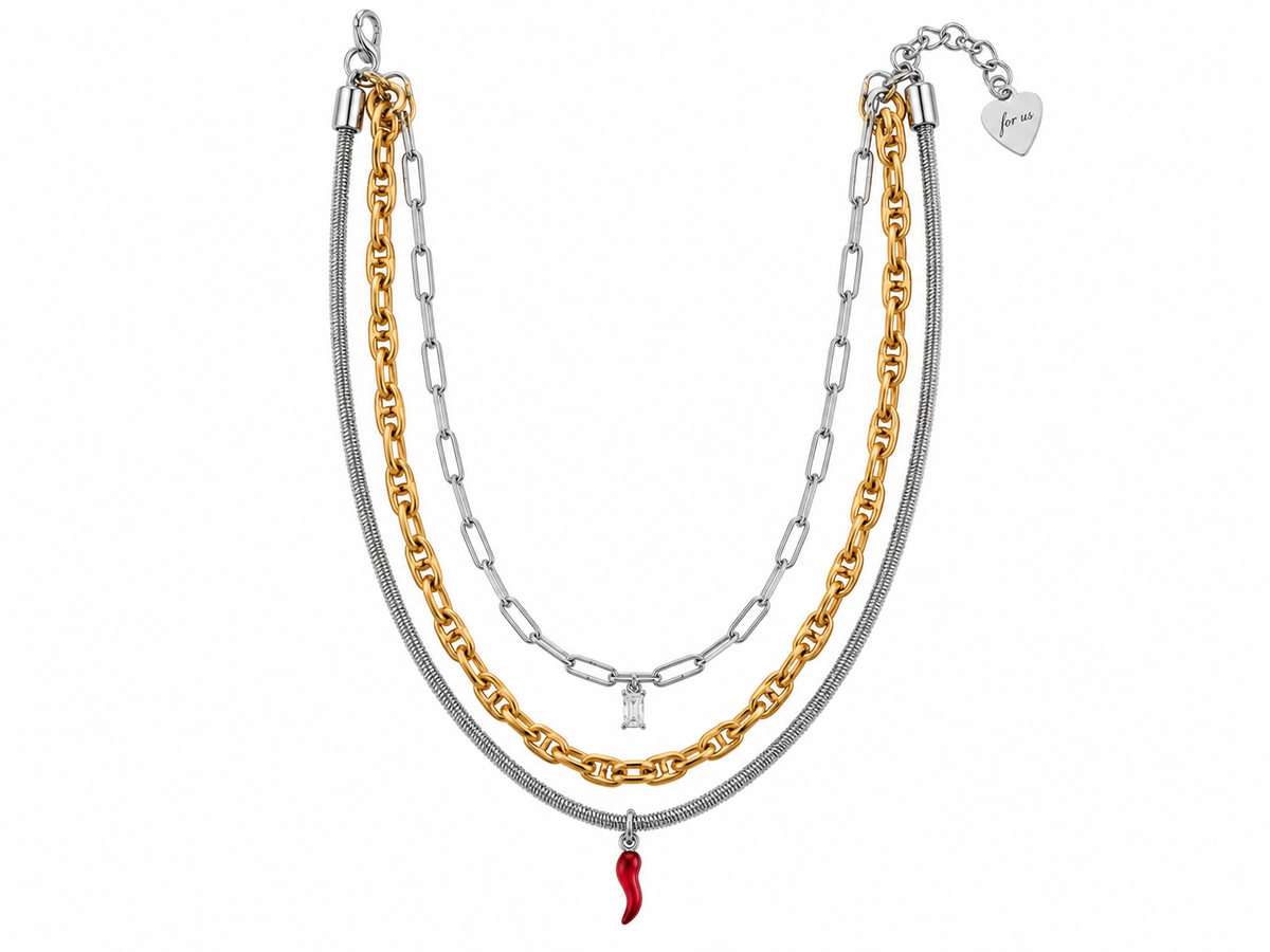 Collana da Donna Multifilo in Acciaio 4US Cesare Paciotti 4US 4UCL8990W