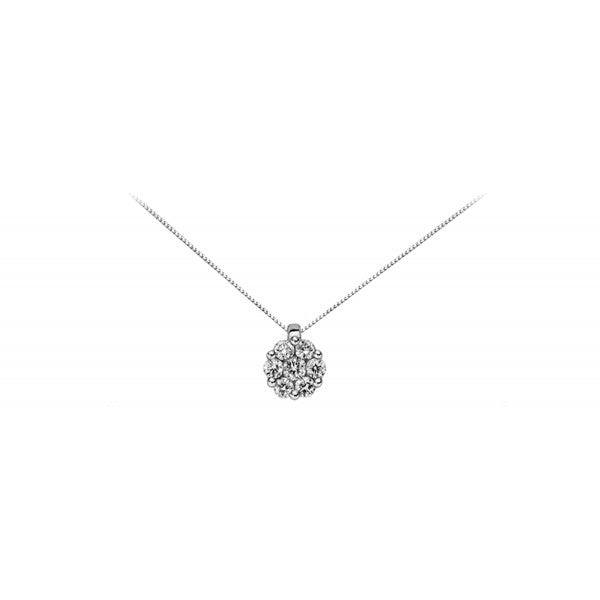 Collana Pendente Punto Luce in Oro Bianco e Diamanti ct0.15 Donna Oro