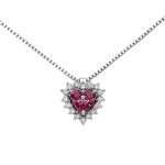 Collana da Donna Cuore in Oro Bianco Rubini e Diamanti DONNA ORO