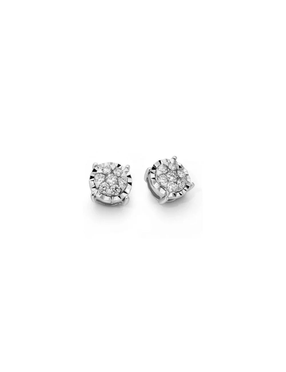 Orecchini Punto Luce da Donna  in Oro Bianco e Diamanti ct 0.06 Donna Oro