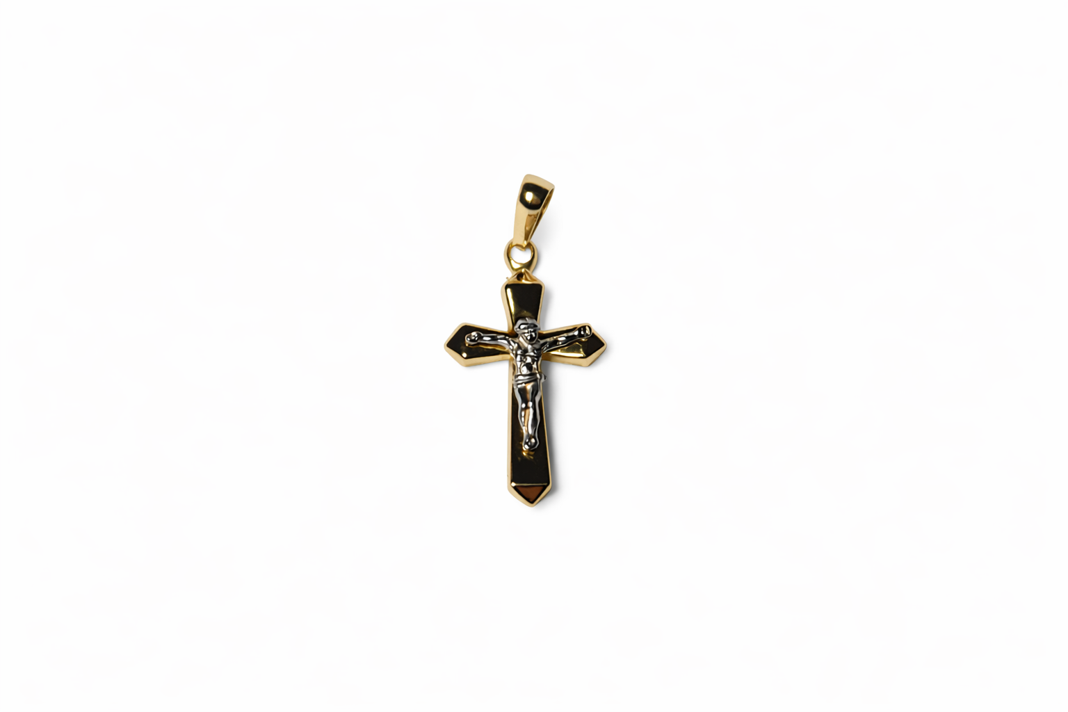 Ciondolo Croce da Uomo bicolore in oro 18Kt TIZIANO TIZ ORCND 639
