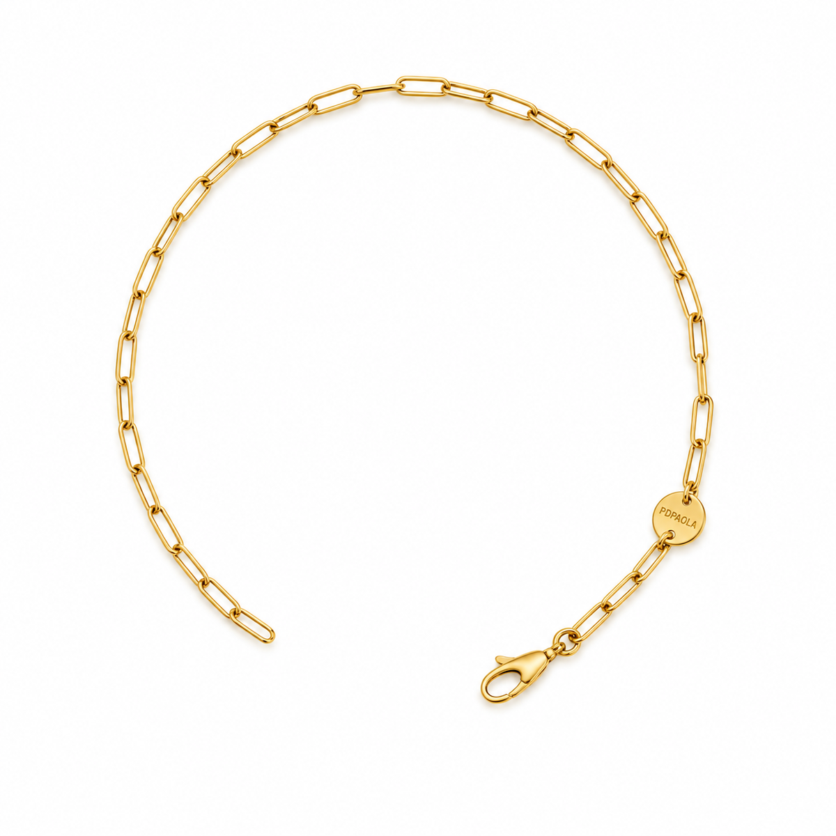 Bracciale da Donna Rolò Chain con ovale dorato base per charm in Argento 925 Rue de Mille RDM CB-LBR 03