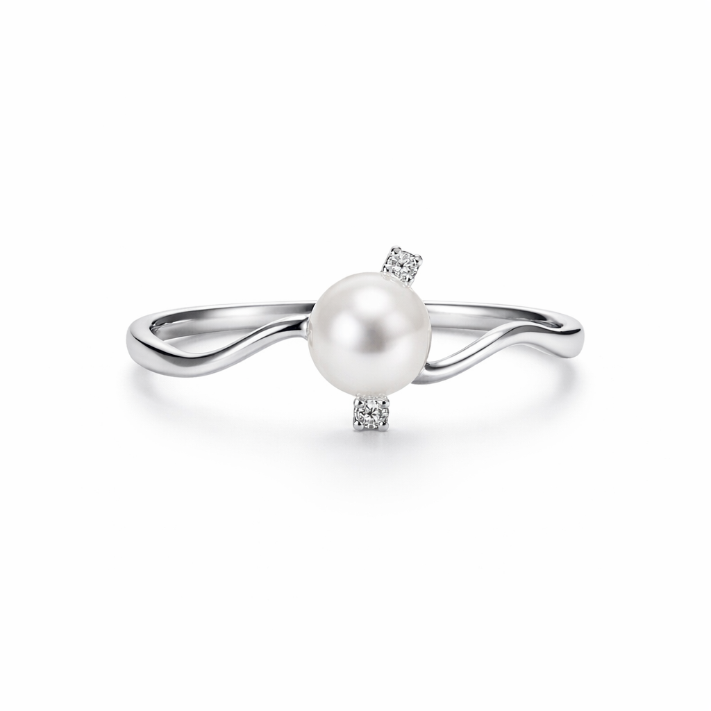 Anello da Donna con Perla in oro 9Kt e diamanti KIOTO ANP9KT/45