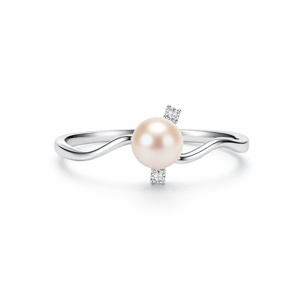 Anello da Donna con Perla in oro 9Kt e diamanti KIOTO ANP9KT-44R