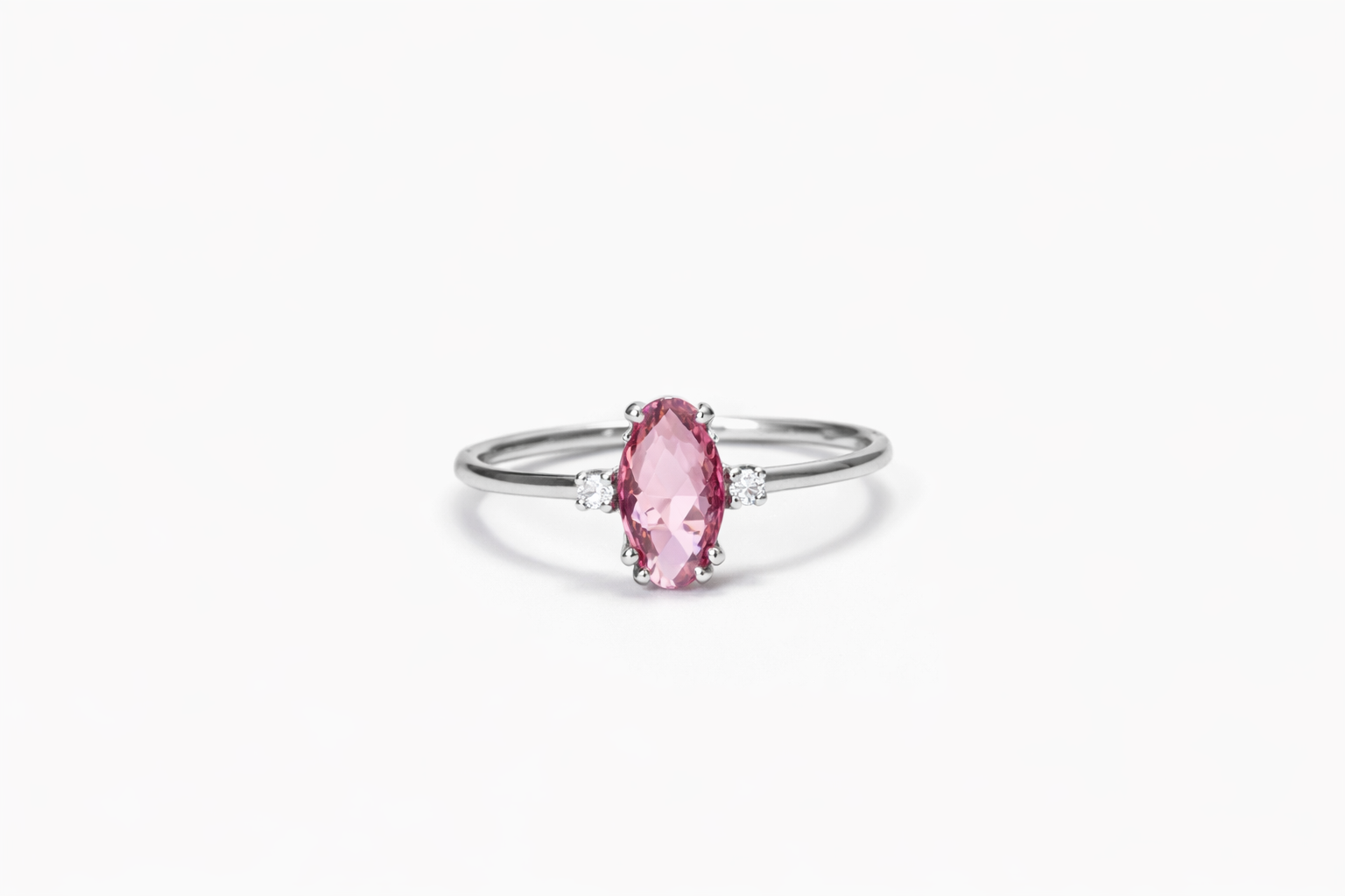 Anello da Donna in oro 9Kt con Cristallo Rosa e diamanti KIOTO ANIRI9KTOV-R