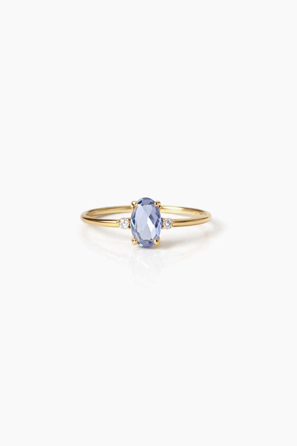 Anello da Donna in oro 9Kt con Cristallo Blu e diamanti KIOTO ANIRI9KTOV-OG-B