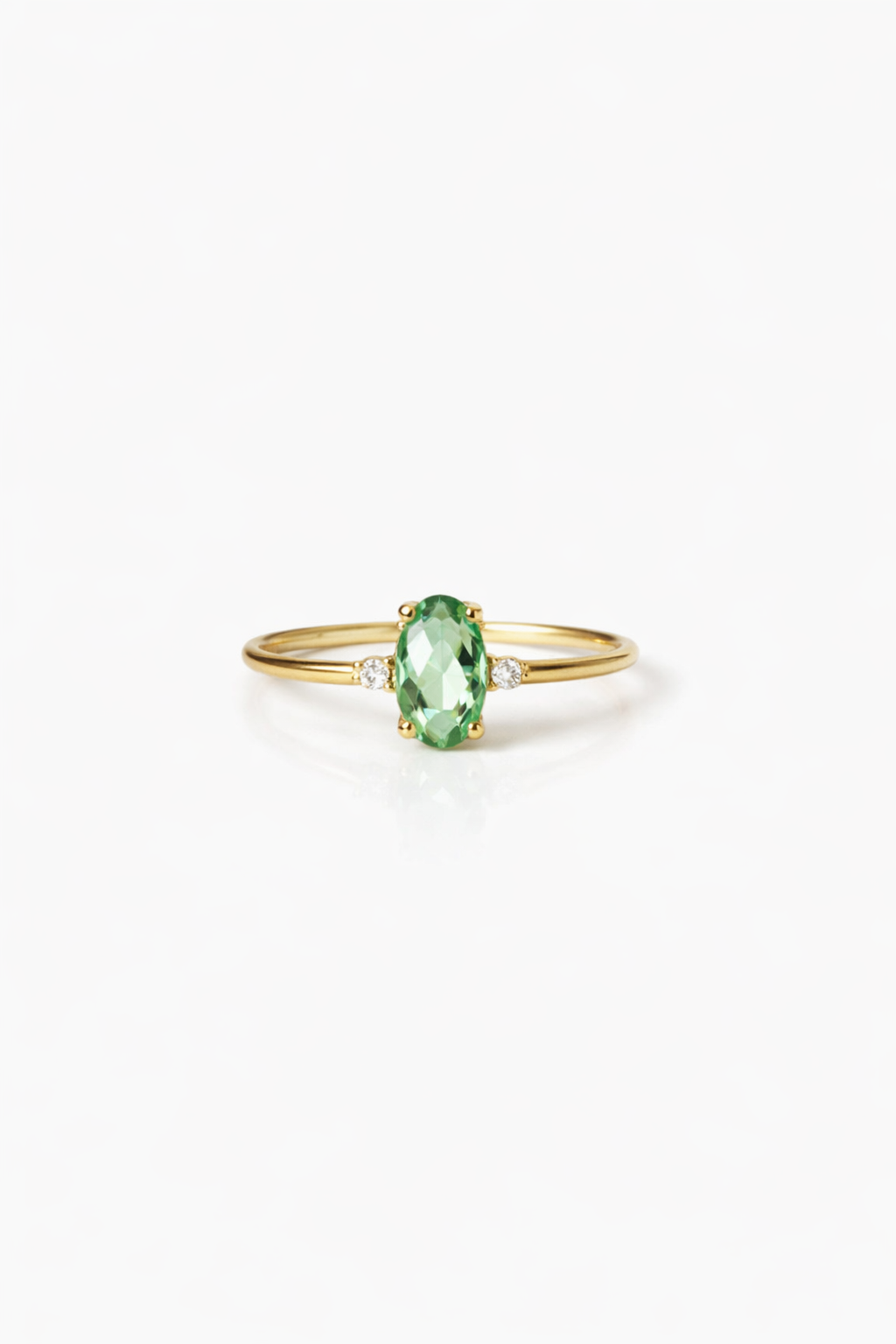 Anello da Donna in oro 9Kt con Cristallo Verde e diamanti KIOTO ANIRI9KTOV-OG-V