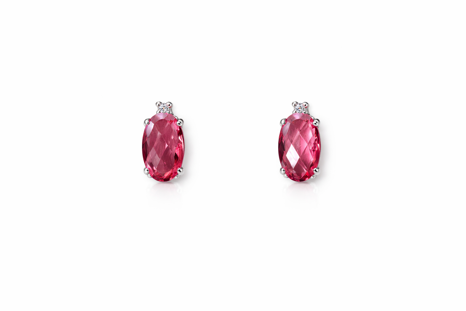 Orecchini da Donna in oro 9Kt con Cristallo Rosa e diamante KIOTO ORIRI9KTOV-R