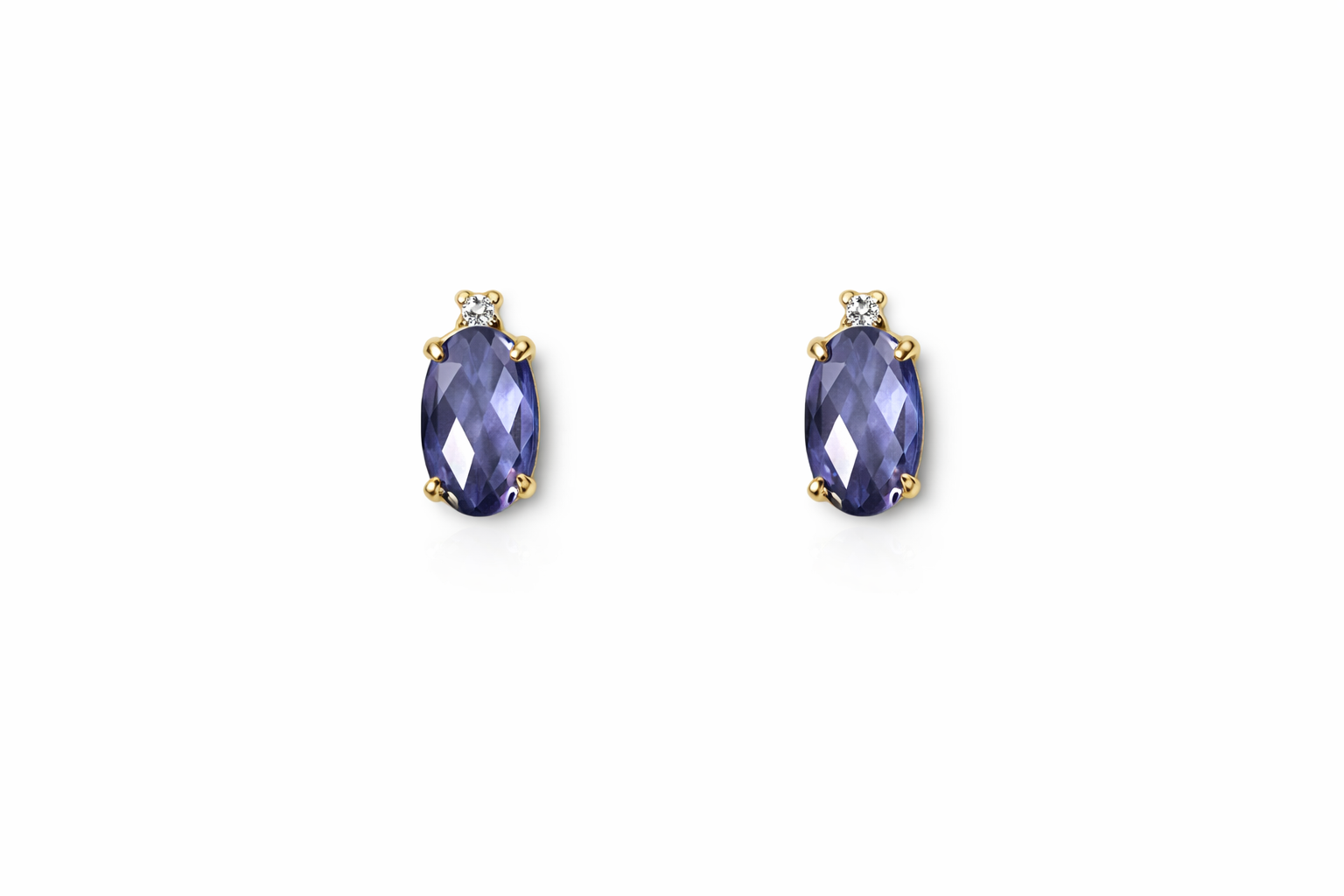 Orecchini da Donna in oro 9Kt con Cristallo Blu e diamante KIOTO ORIRI9KTOV-OG-B