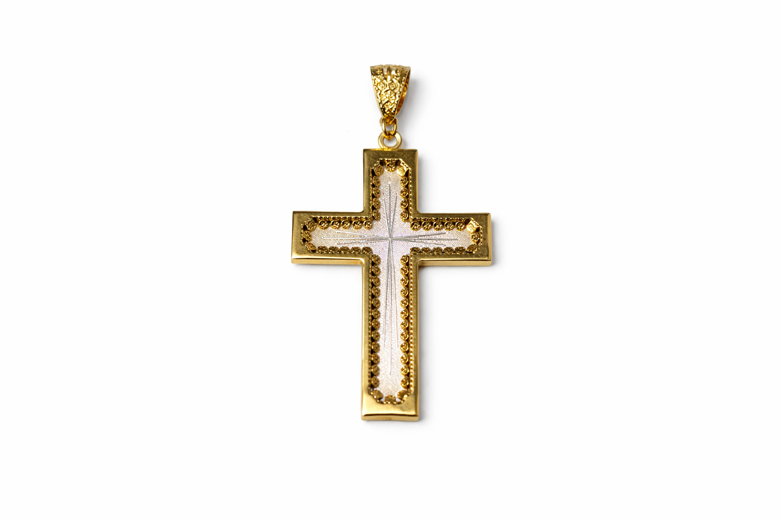 Ciondolo Croce da Uomo bicolore in oro 18Kt TIZIANO TIZ ORCND 260