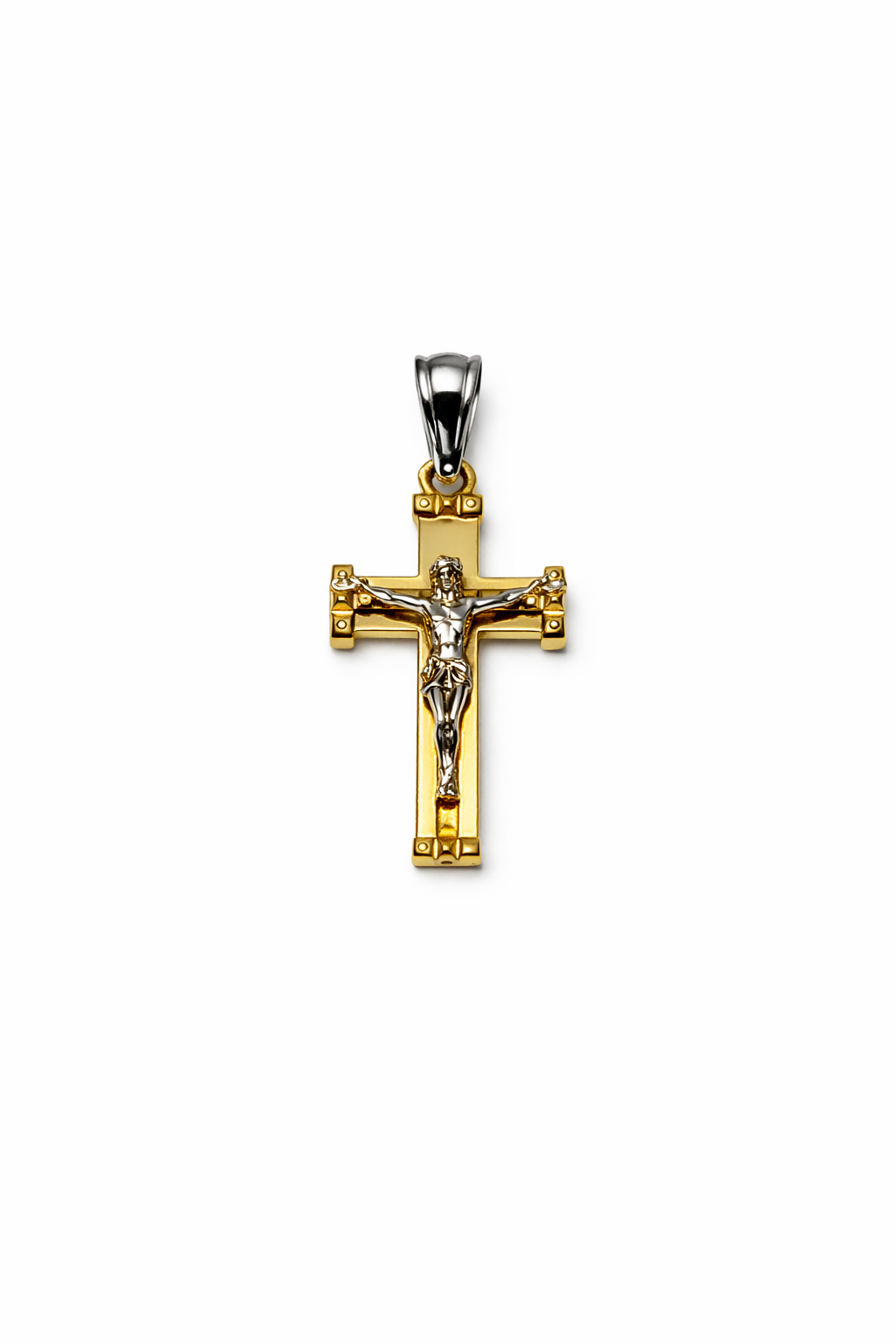 Ciondolo Croce da Uomo bicolore in oro 18Kt TIZIANO TIZ ORCND 34
