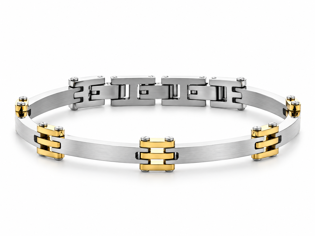 Bracciale da Uomo in Acciaio e pvd Oro 4US Paciotti 4US 4UBR7889