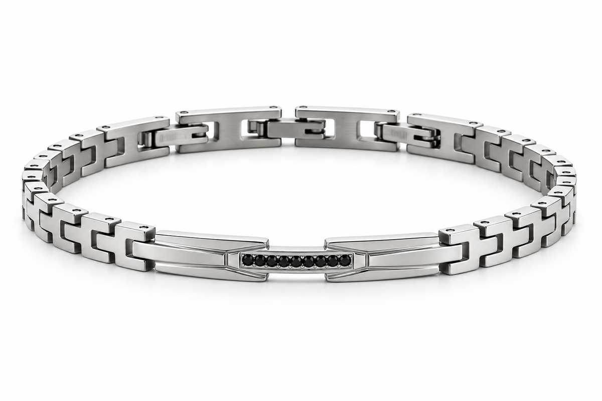Armband 4US Cesare Paciotti Herren Edelstahl Semistarr Blau 4US 4UBR7571