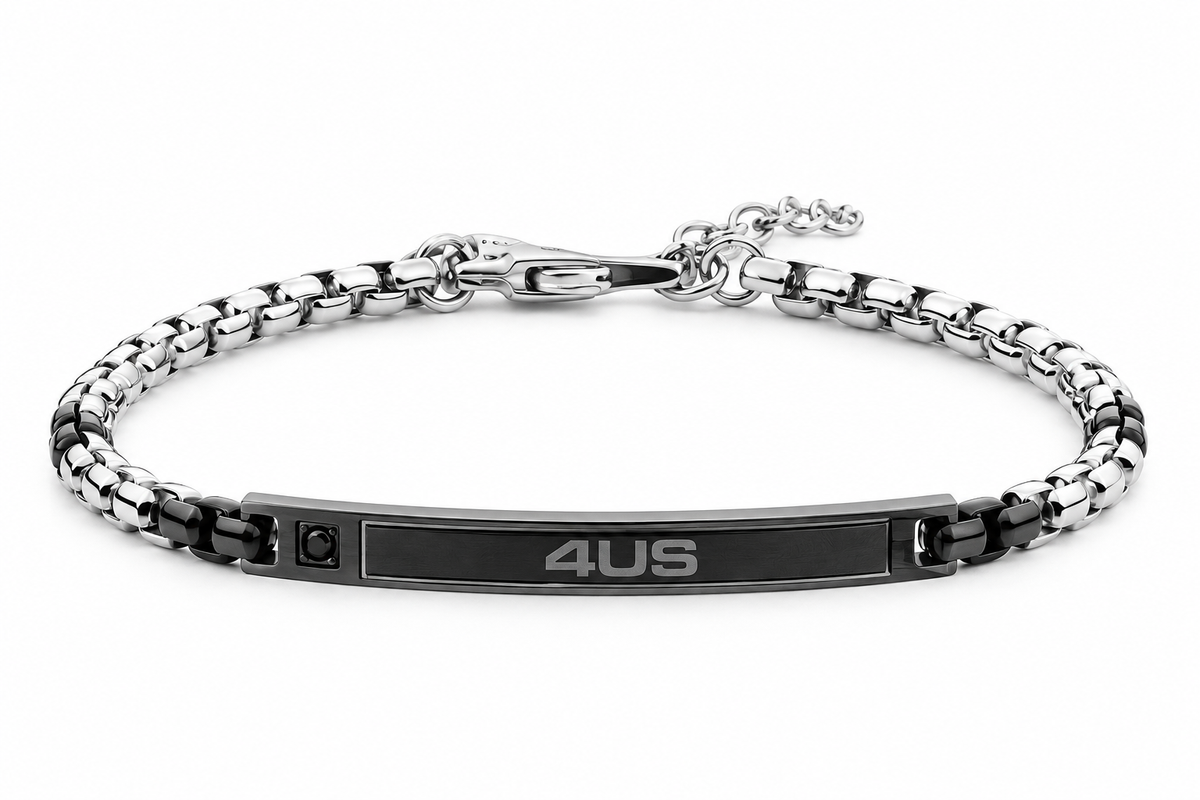 Armband 4US Cesare Paciotti Herren Edelstahl Semistarr Blau 4US 4UBR7571