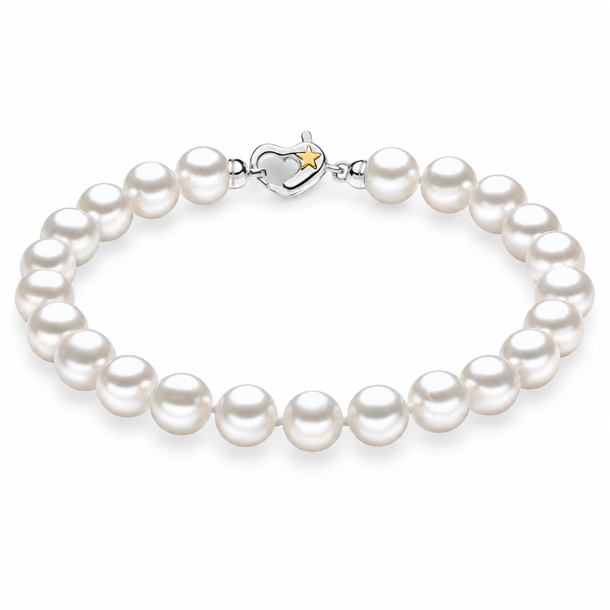 Damenarmband mit Perlen und diamantierter Kugel aus 375er Gold Comete COM KBRQ260B