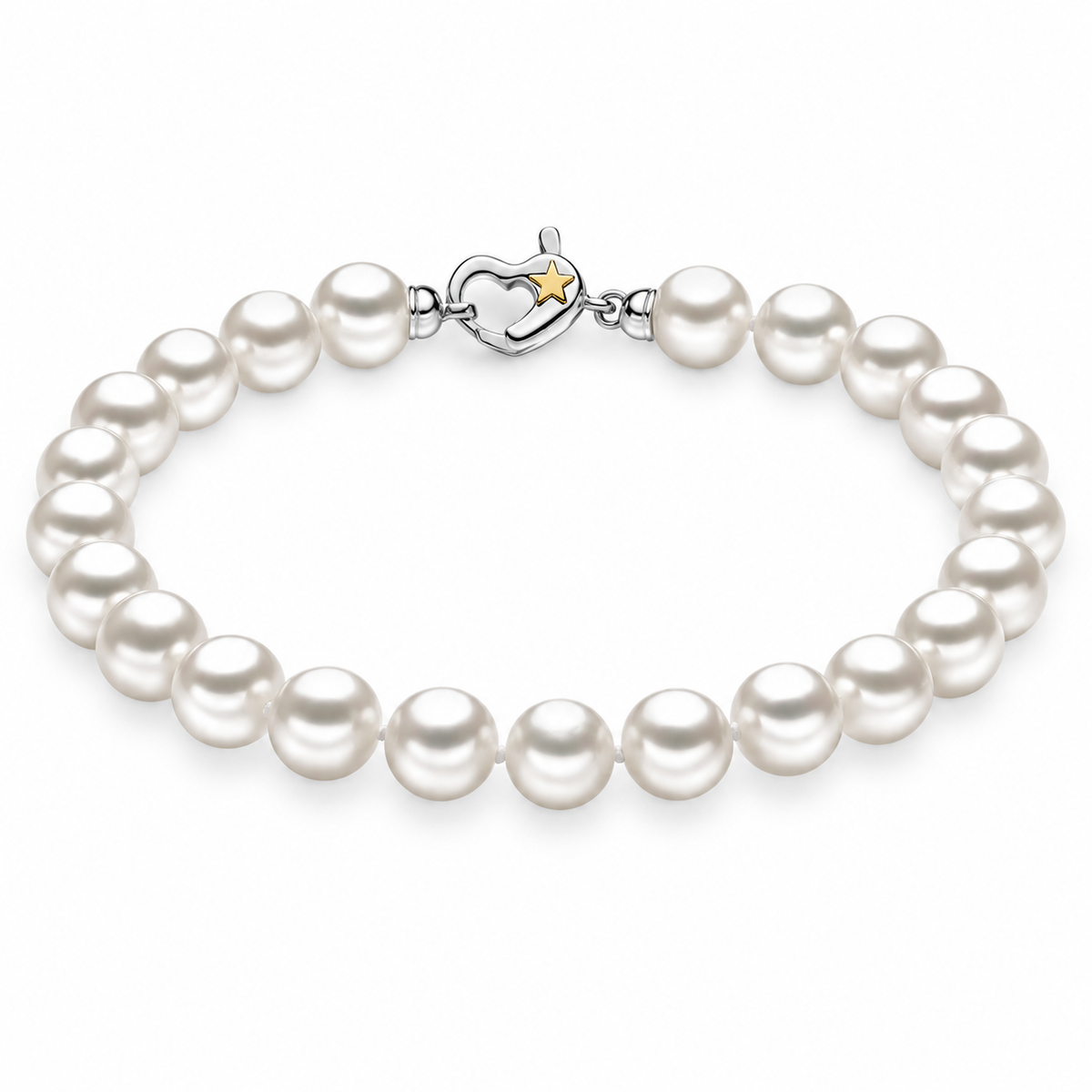 Damenarmband mit Perlen und diamantierter Kugel aus 375er Gold Comete COM KBRQ260B