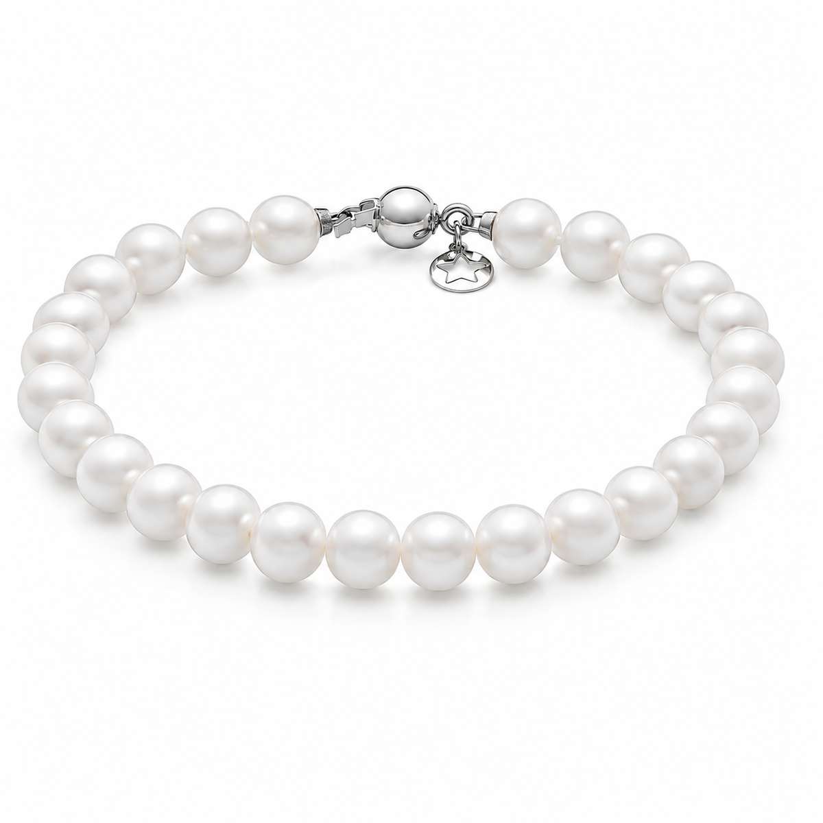 Damenarmband mit Perlen und diamantierter Kugel aus 375er Gold Comete COM KBRQ260B