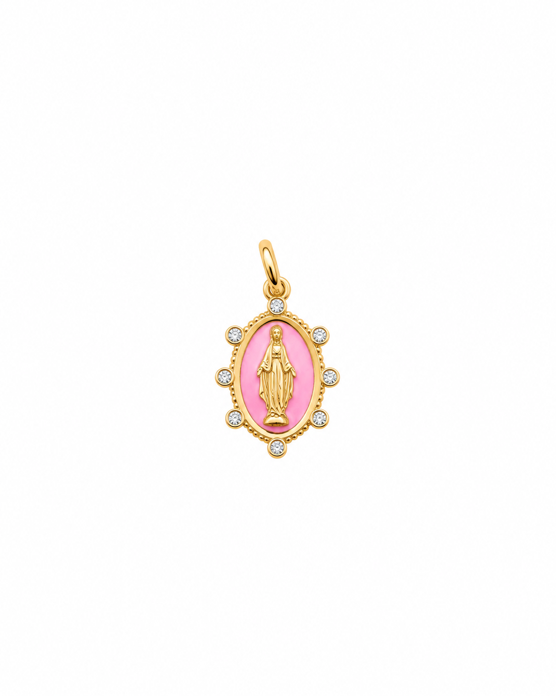 Charm Medaglia Madonna Rosa Charm-bar in Argento 925 Rue De Mille RDM CB-LCN 29