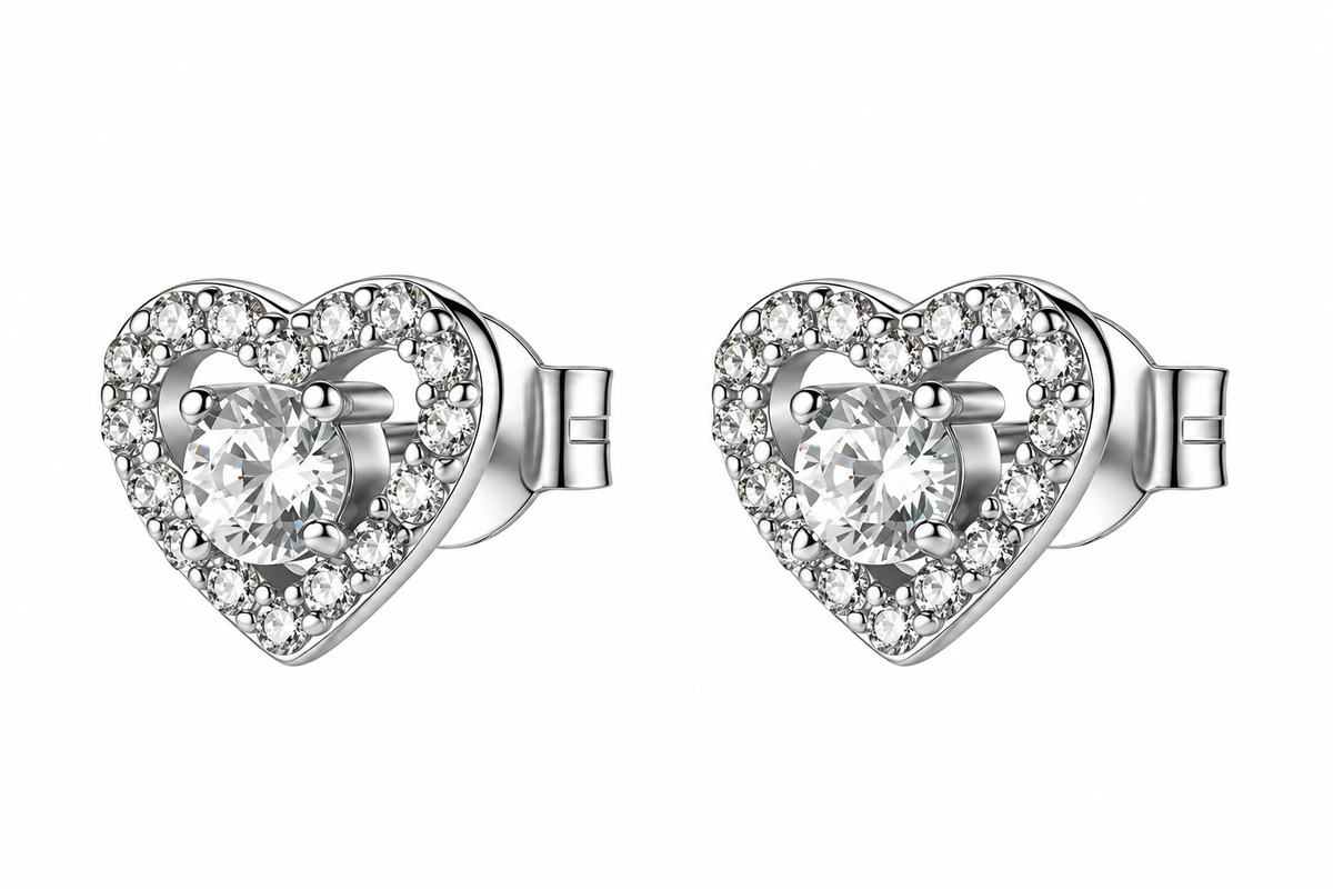 Orecchini da Donna a cuore in Argento 925 e cubic zirconia Brosway BROS FIW189