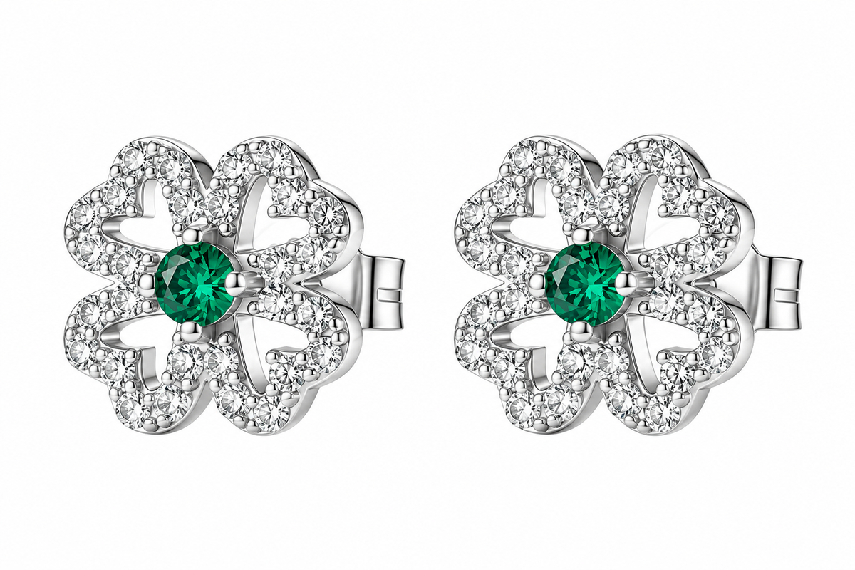 Orecchini da Donna con quadrifoglio in Argento 925 e cubic zirconia Brosway BROS FLG154