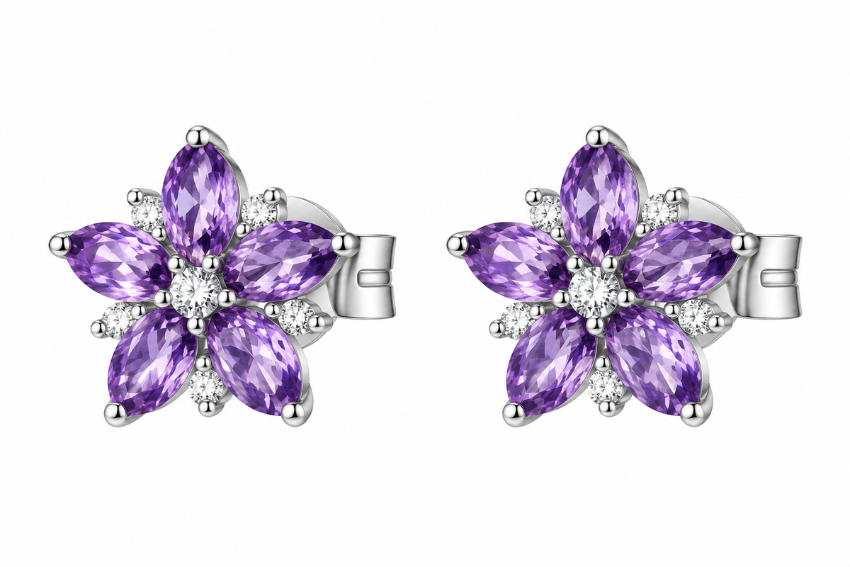 Orecchini da Donna con fiore in Argento 925 e cubic zirconia Brosway BROS FMP136