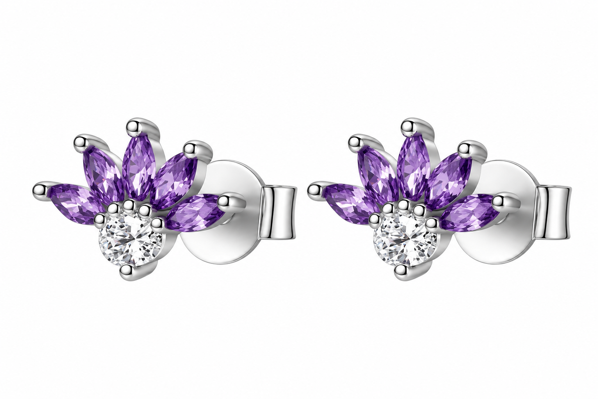 Orecchini da Donna con fiore in Argento 925 e cubic zirconia Brosway BROS FMP138