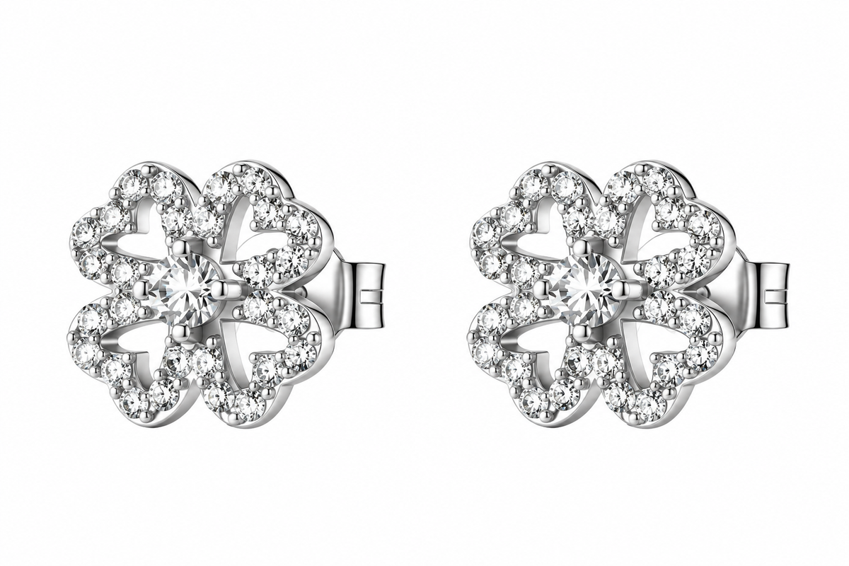 Orecchini da Donna con quadrifoglio in Argento 925 e cubic zirconia Brosway BROS FIW190