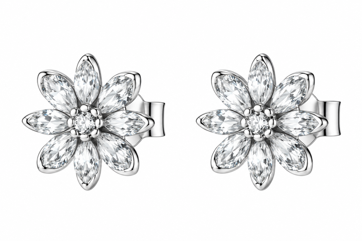 Orecchini da Donna con fiore in Argento 925 e cubic zirconia Brosway BROS FIW192